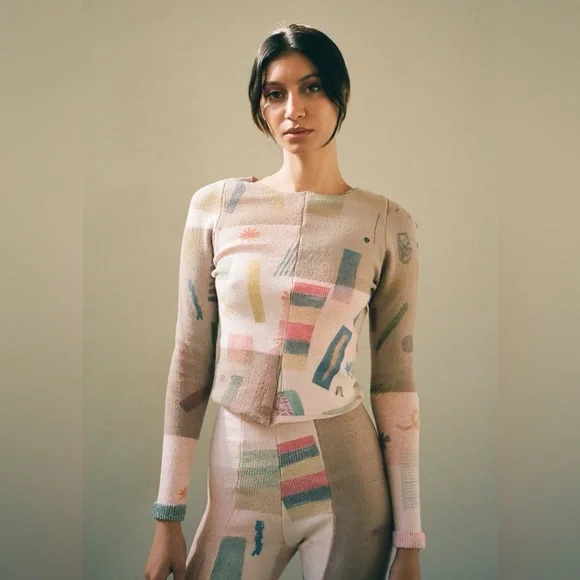 Eckhaus Latta Filati Patchwork Knit Sweater Top - Picture 4 of 15